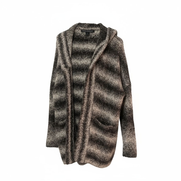 French Connection Black and Gray Boucle Cardigan Sweater - Picture 11 of 11